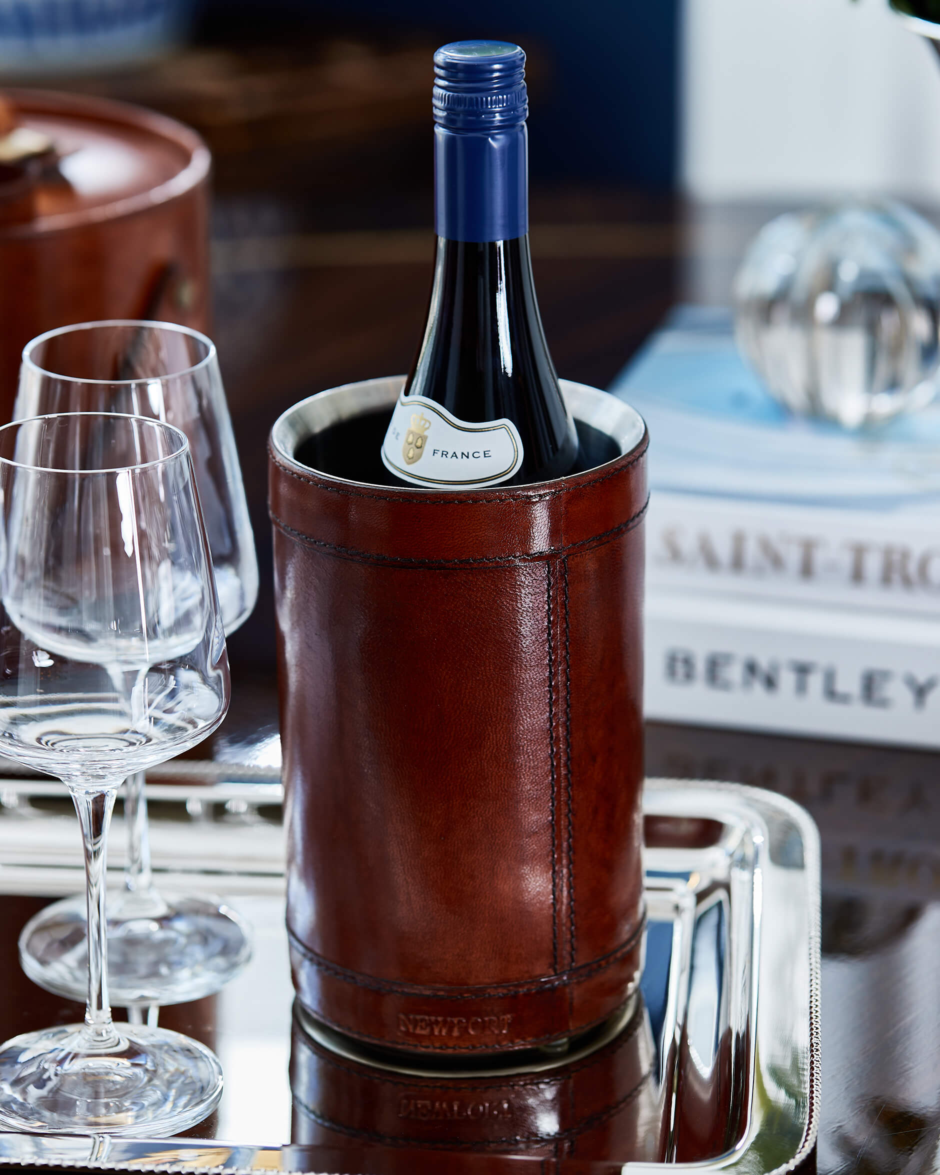 Kensington vinkylare läder