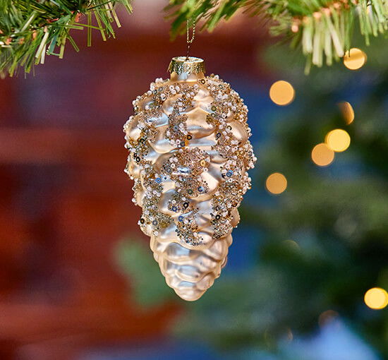 Champagne - Ethan Pine Cone Ornament Champagne