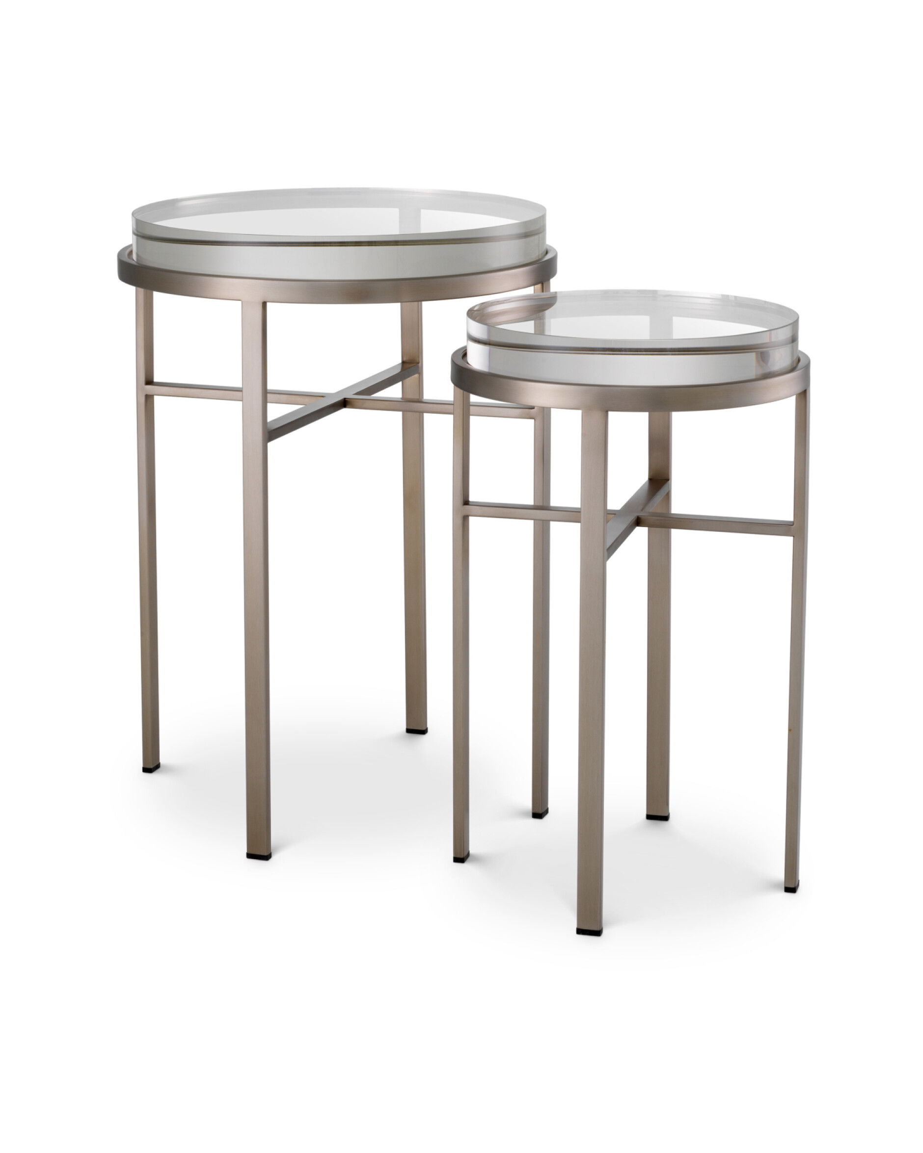 Hoxton Side Table Brushed Steel Set of 2