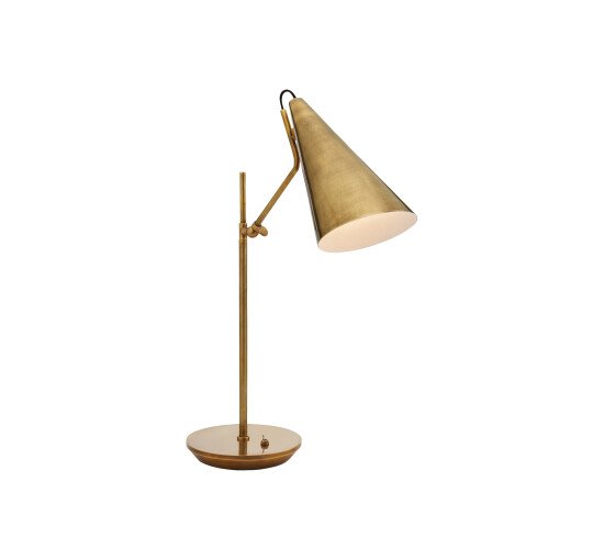 Hand-Rubbed Antique Brass - Clemente Table Lamp Antique Brass with White