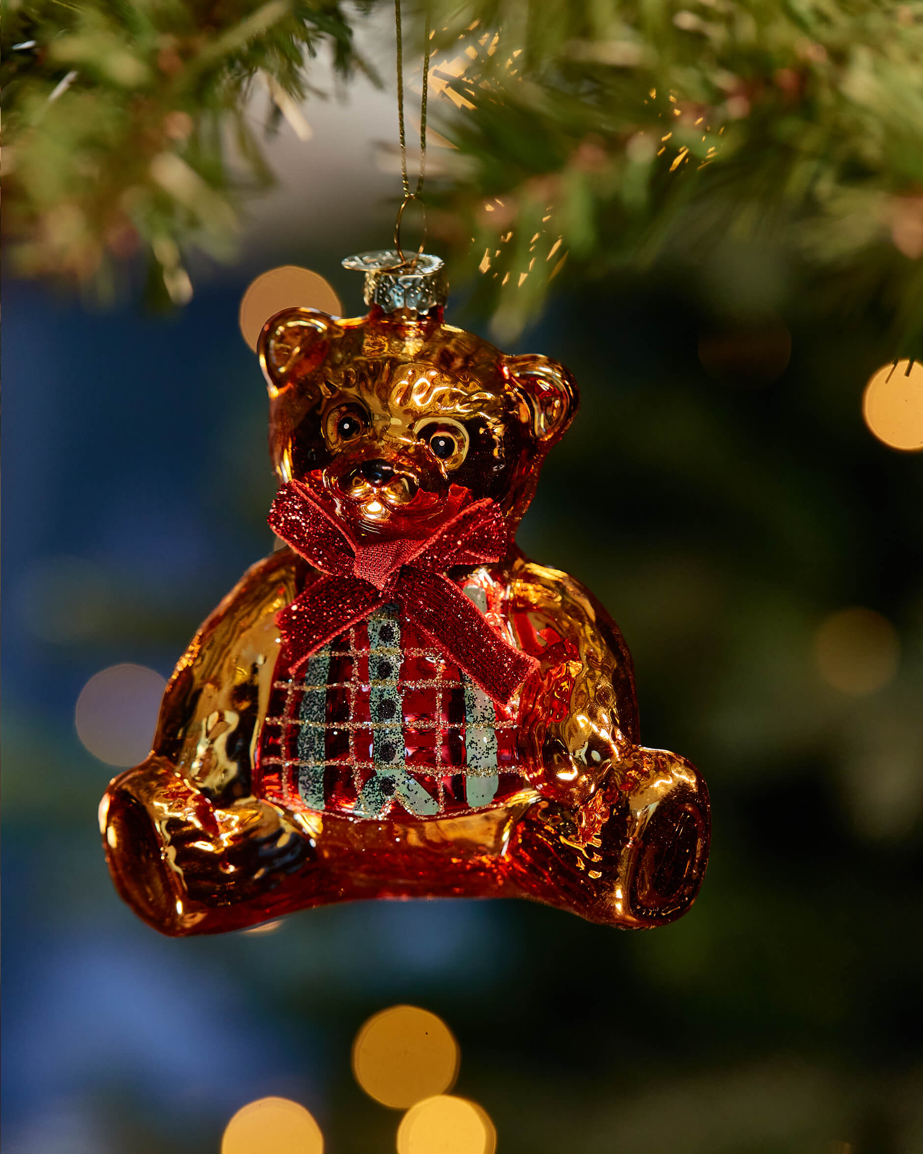 Elliot Bear Ornament Gold