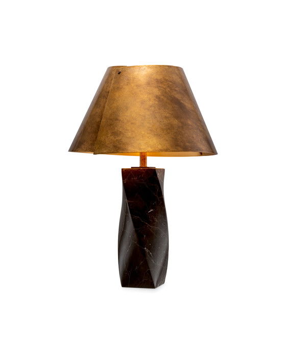 Camelia bordslampa antik mässing / svart