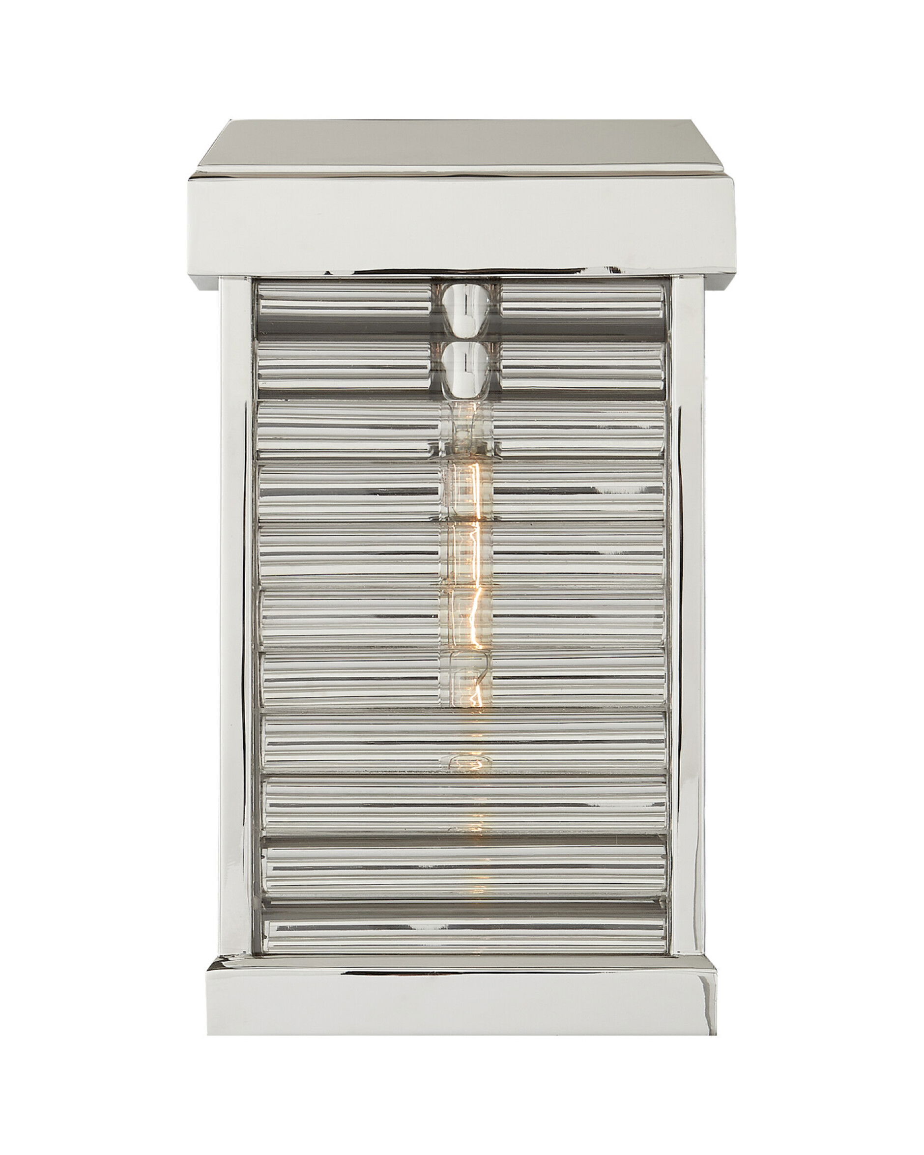 Dunmore Curved Glass Louver vägglampa nickel