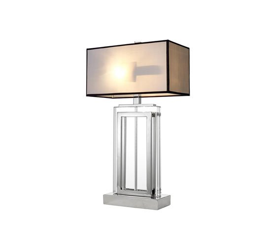 Nickel/grey shade - Arlington Table lamp crystal/nickel