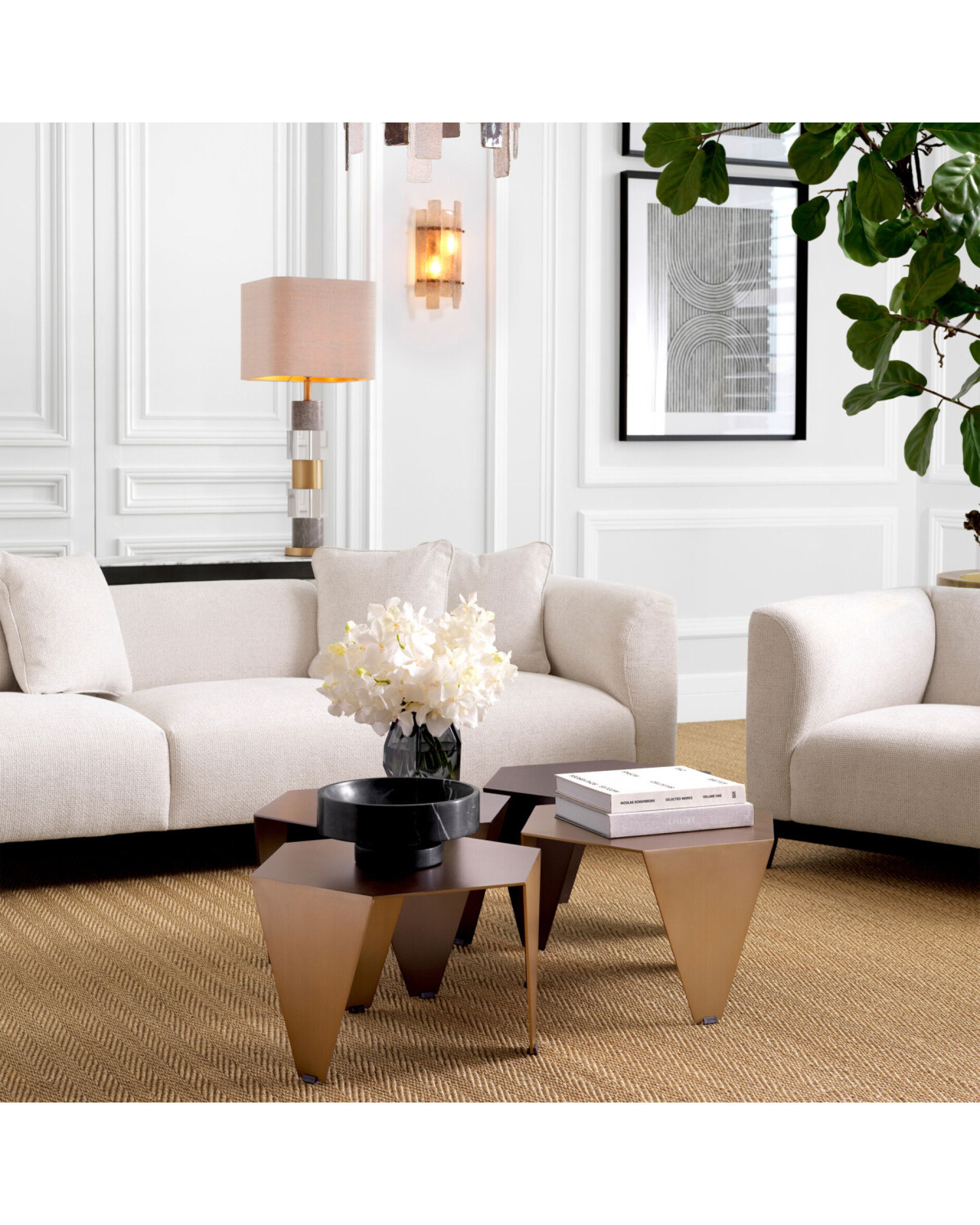 Caprera wandlamp antiek messing