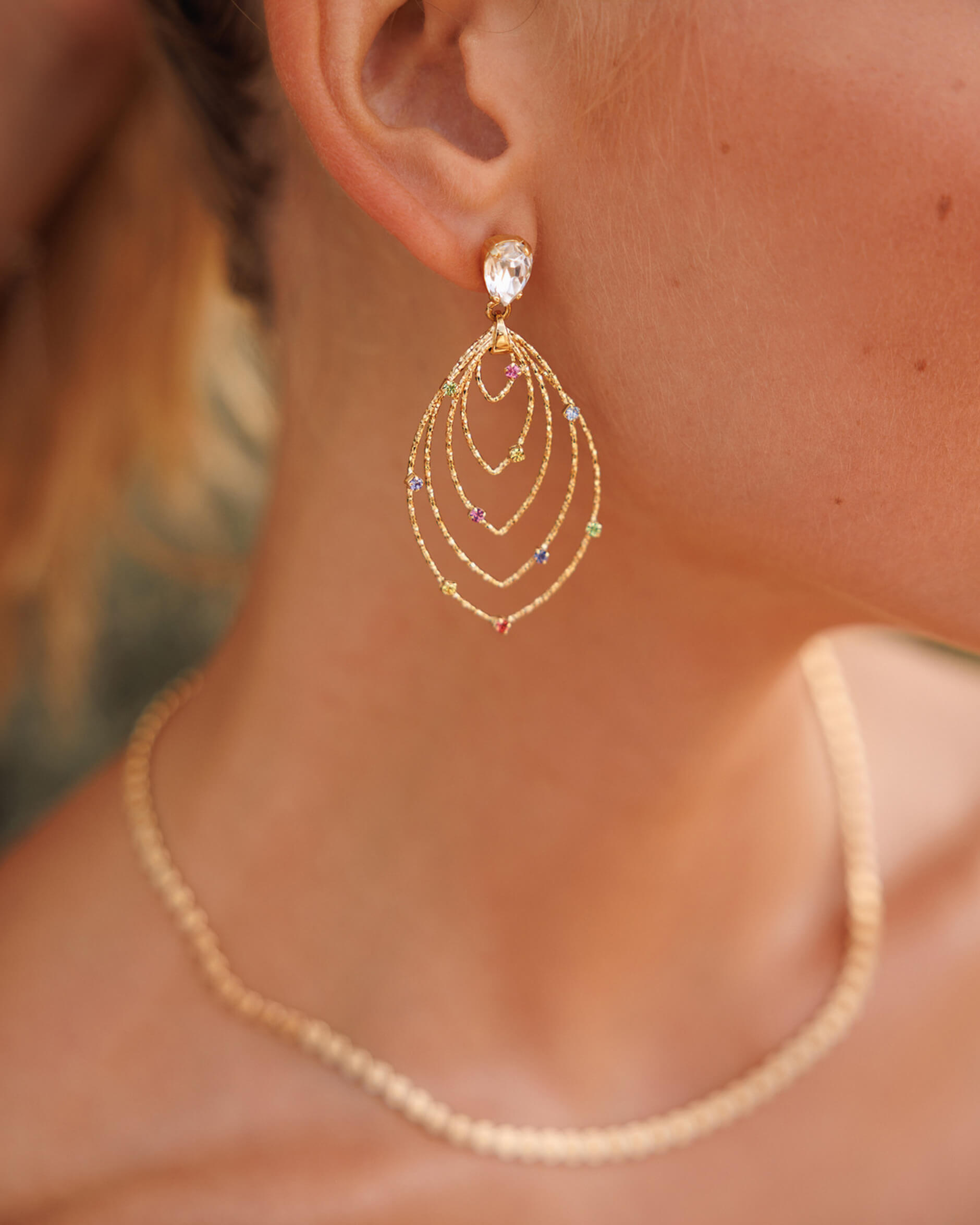 Mini Lotus -korvakorut, rainbow combo