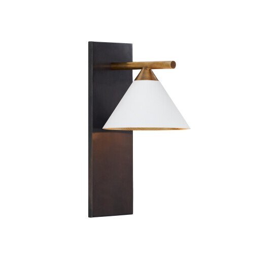 null - Cleo Sconce Bronze and Antique Brass/Matte White