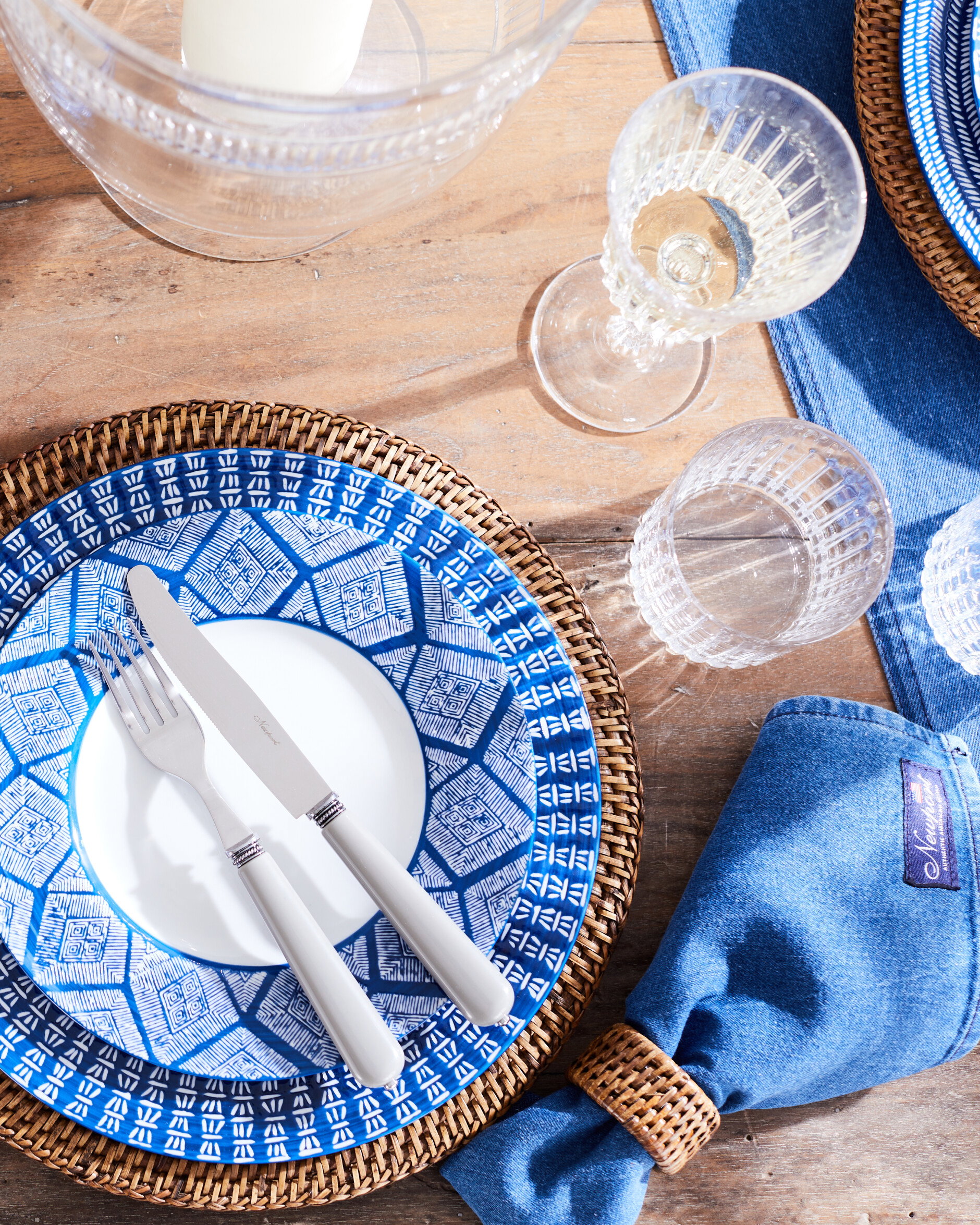 Denim servetter blå 4-pack