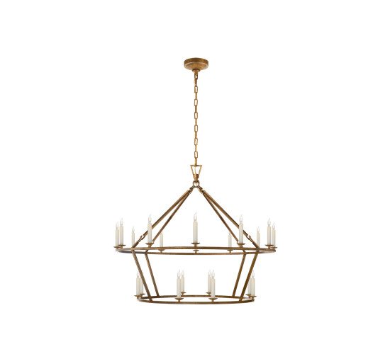 Gilded Iron - Darlana Large Two-Tiered Ring Chandelier Polished Nickel