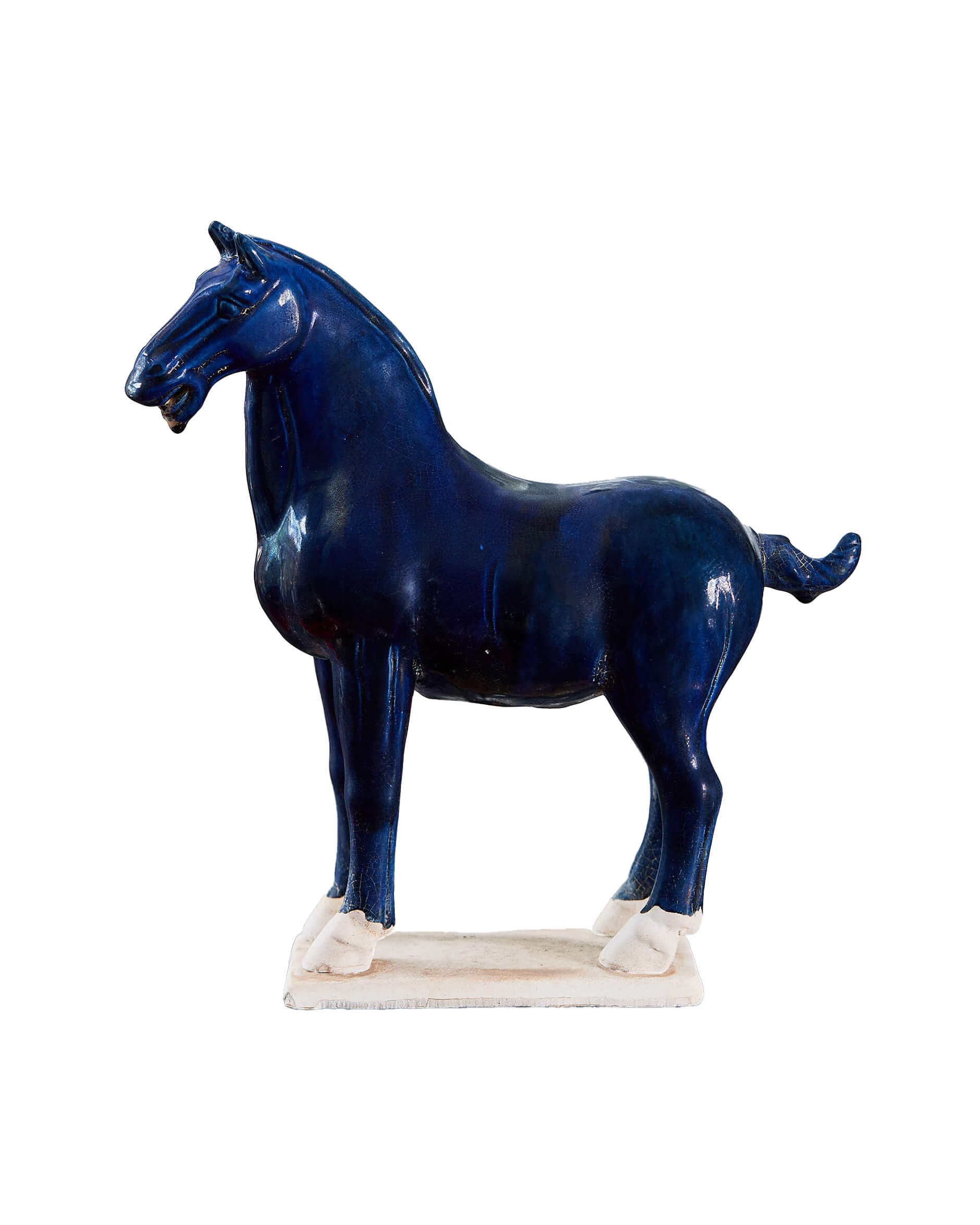 Tang häst skulptur blå S