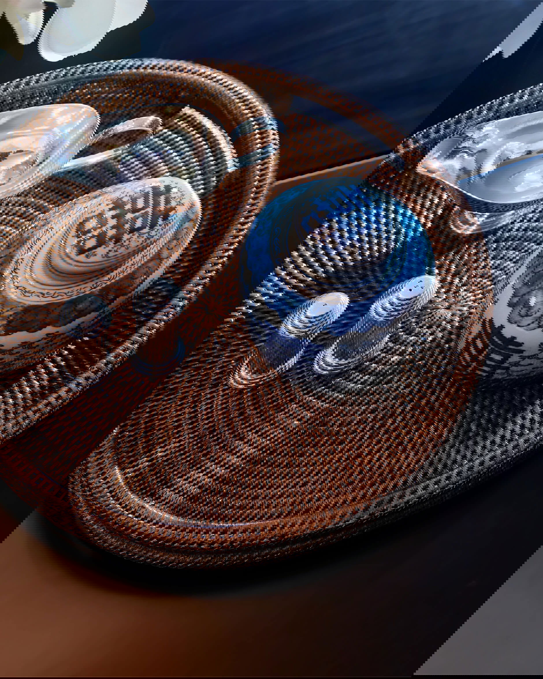 Silvio ingefärskrus vit/blå