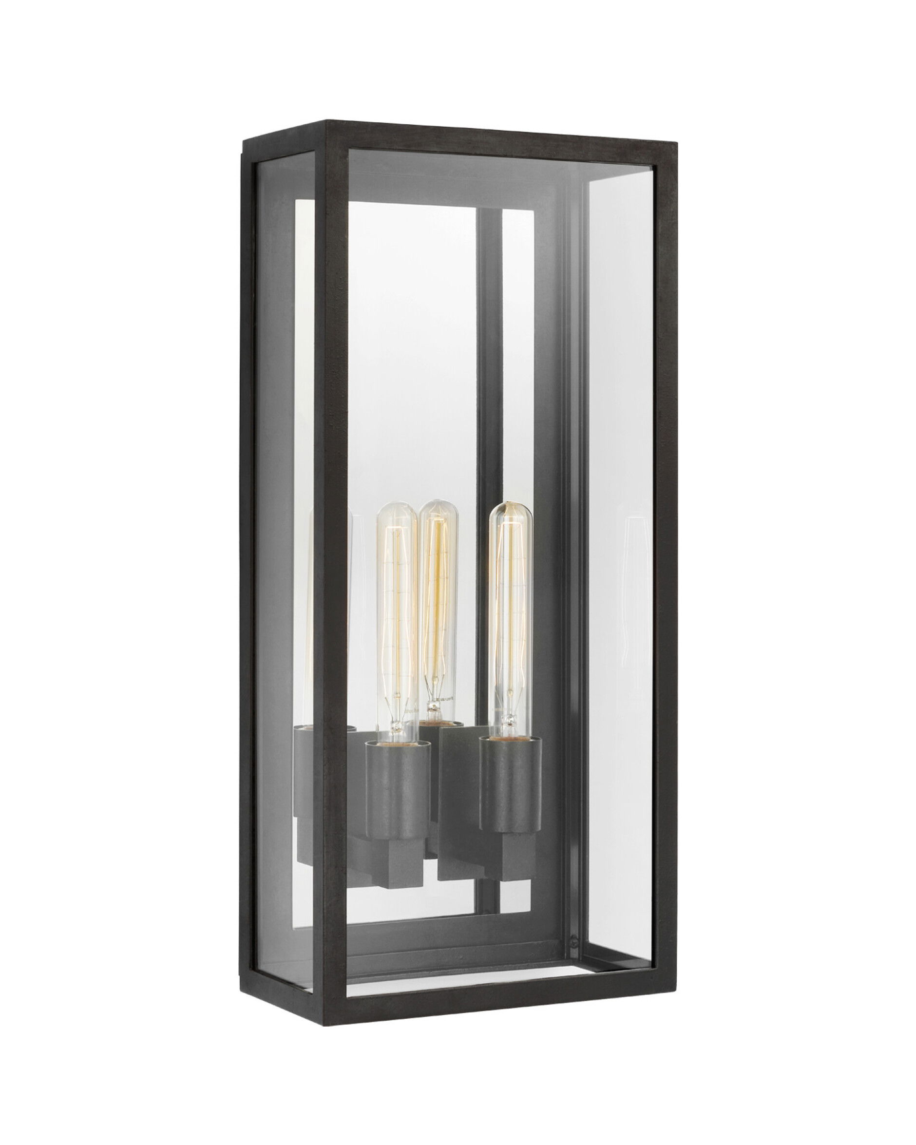 Fresno 2-Light 3/4 Wall Lantern Black Large