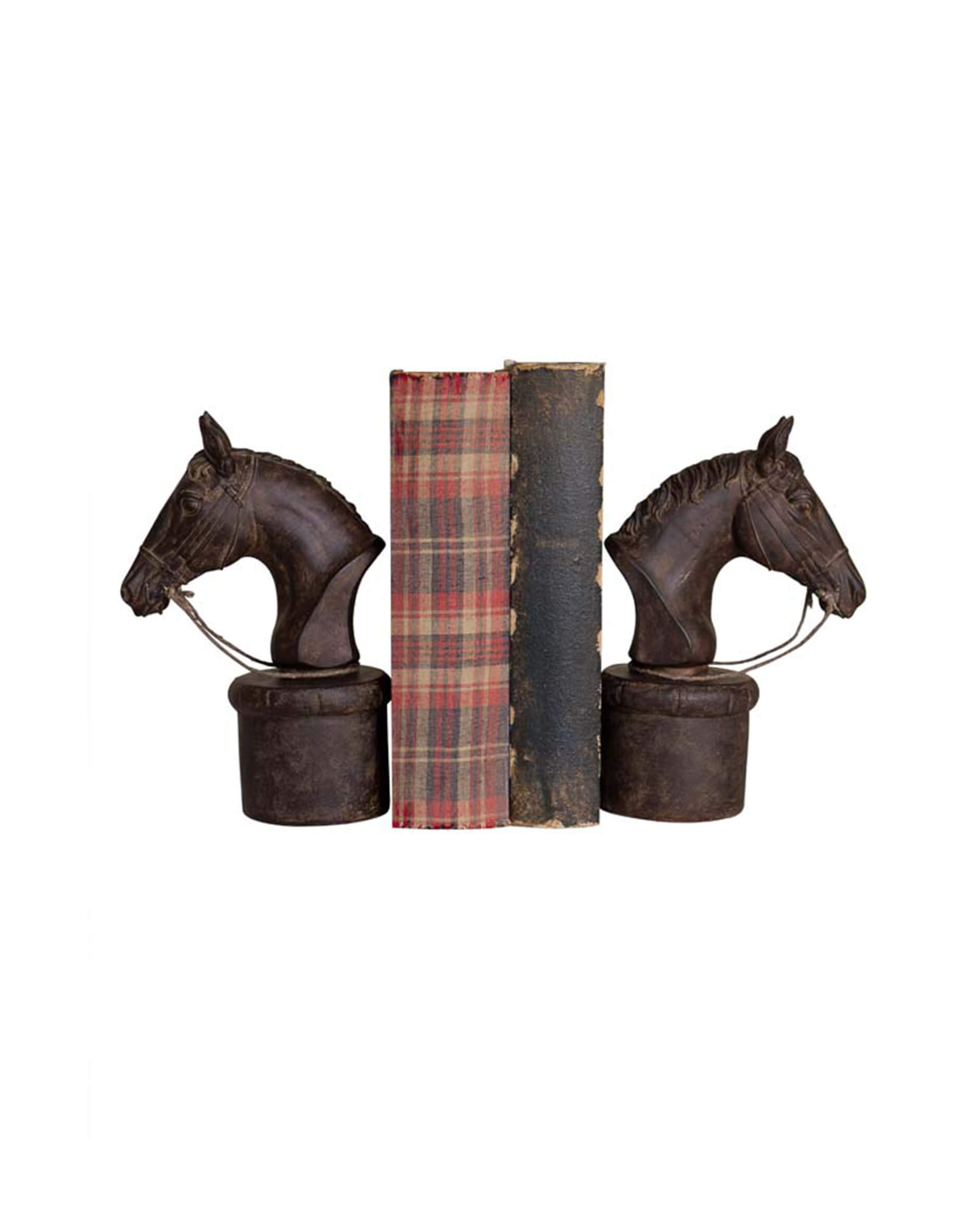 Hästar bokstöd brun 2-set