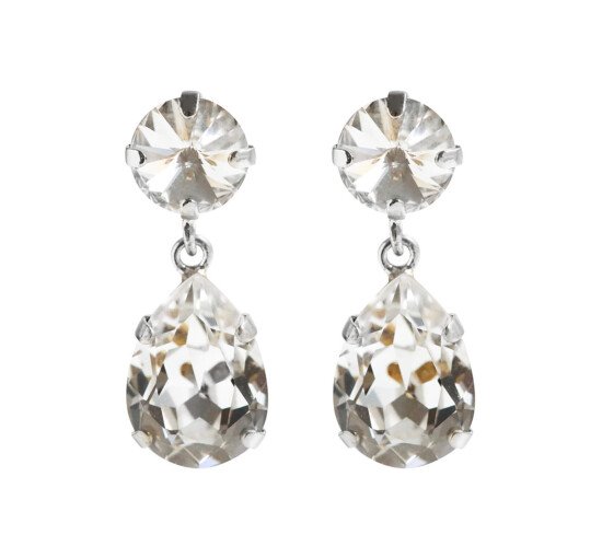 null - Classic Drop Earrings crystal rhodium
