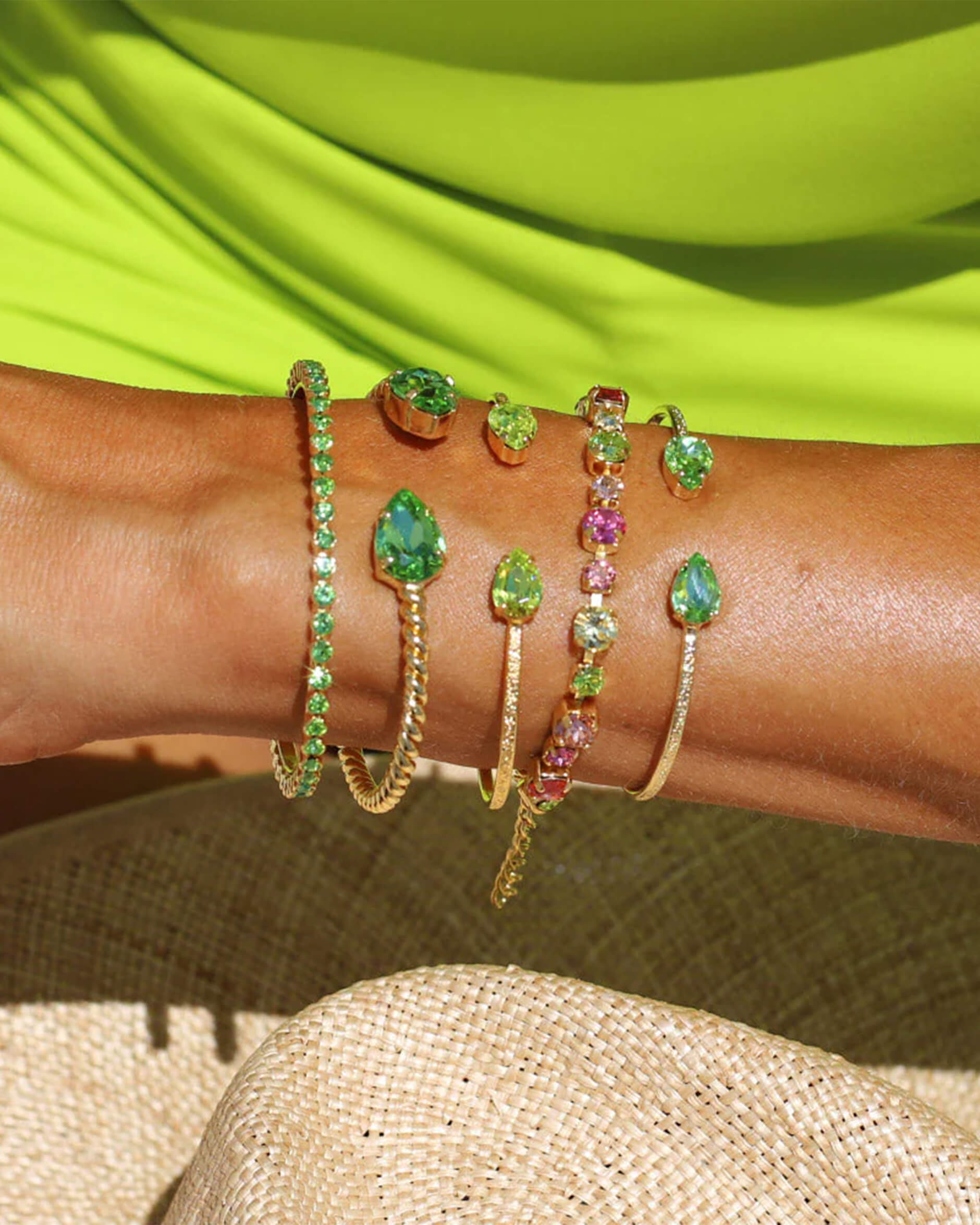 Petite Drop armband citrus green