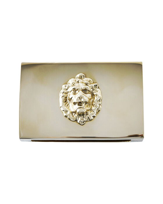 Matchbox Case Lion Brass
