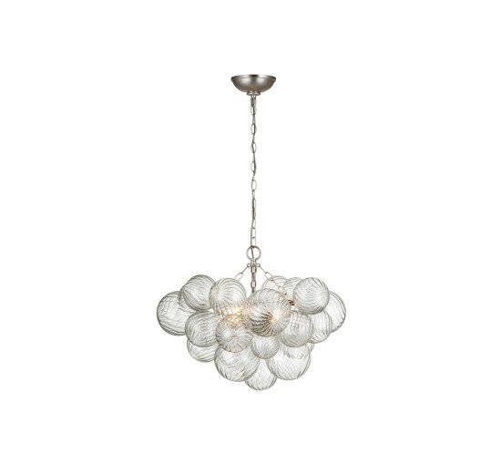Burnished Silver Leaf - Talia Chandelier White Small