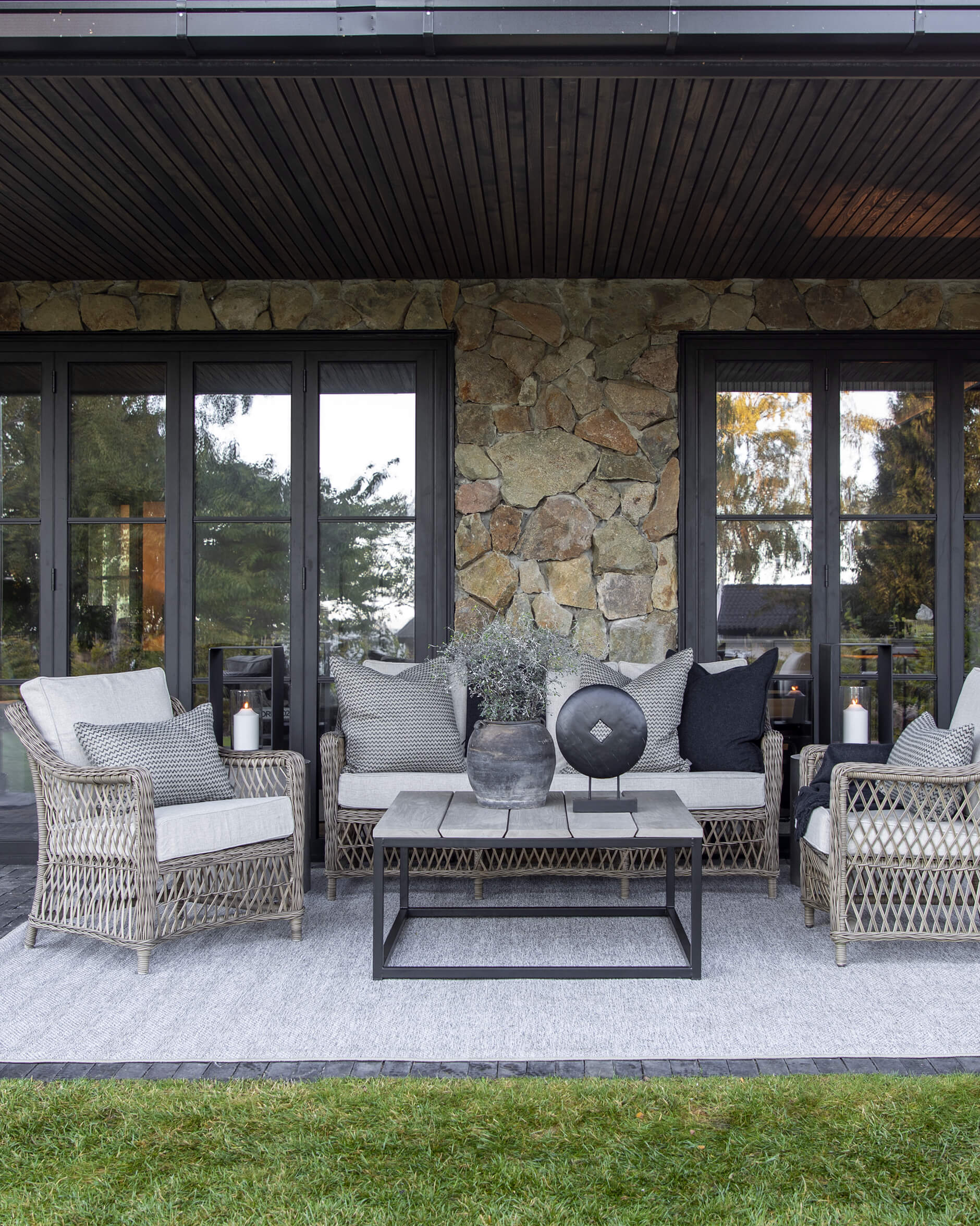 Casa kuddfodral ljusblå/beige