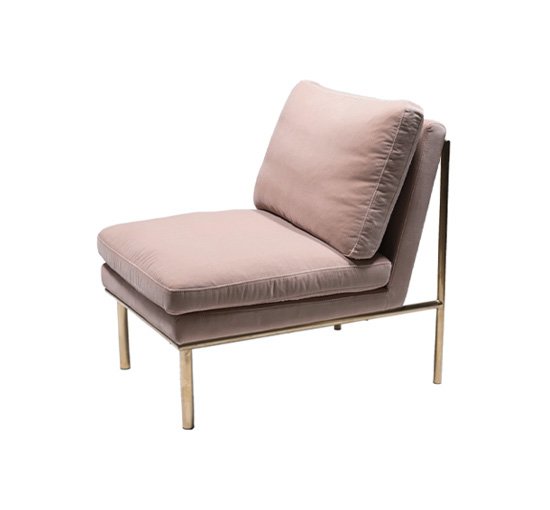 Brass - April lounge chair ivory / brass