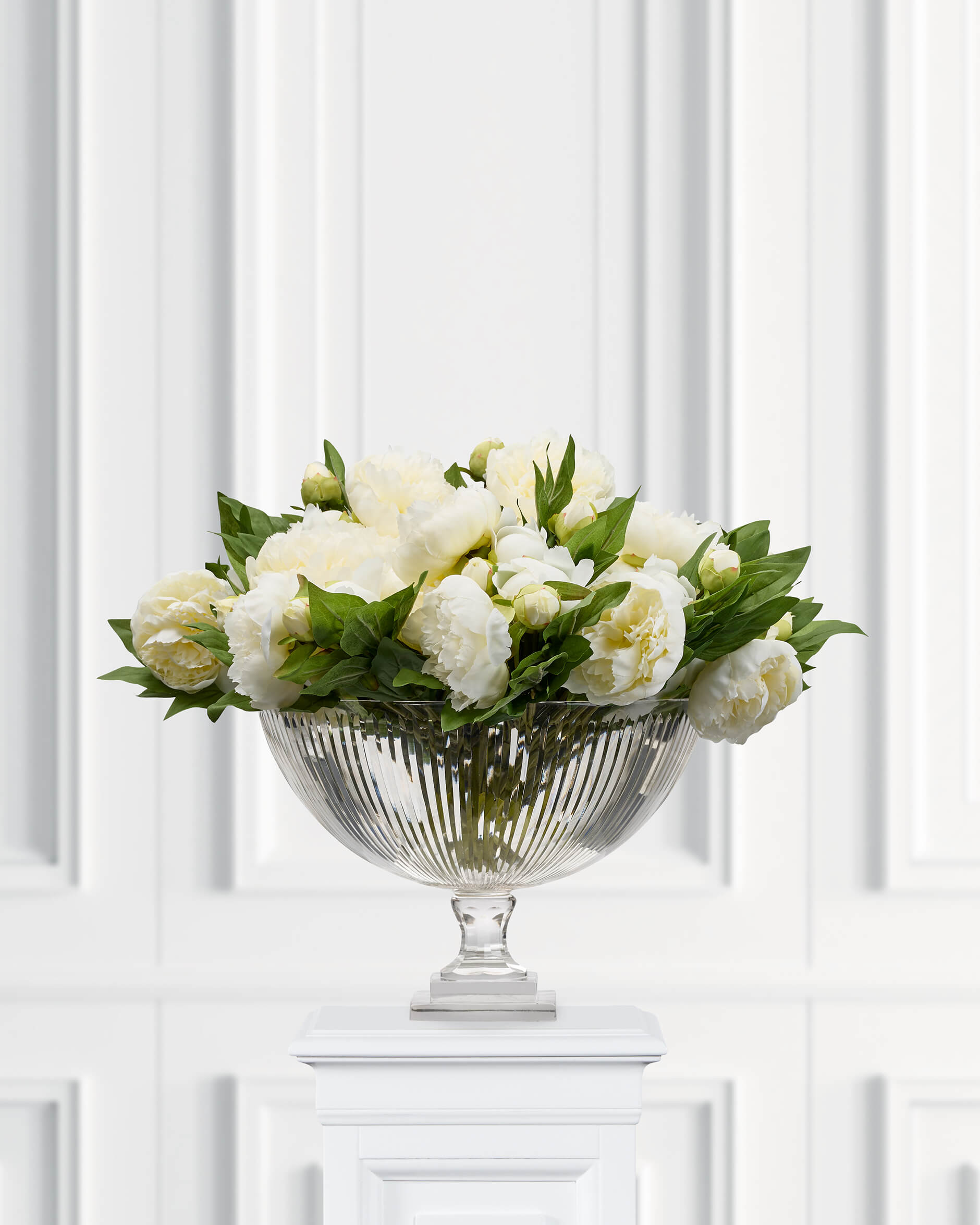 Pion snittblomma vit