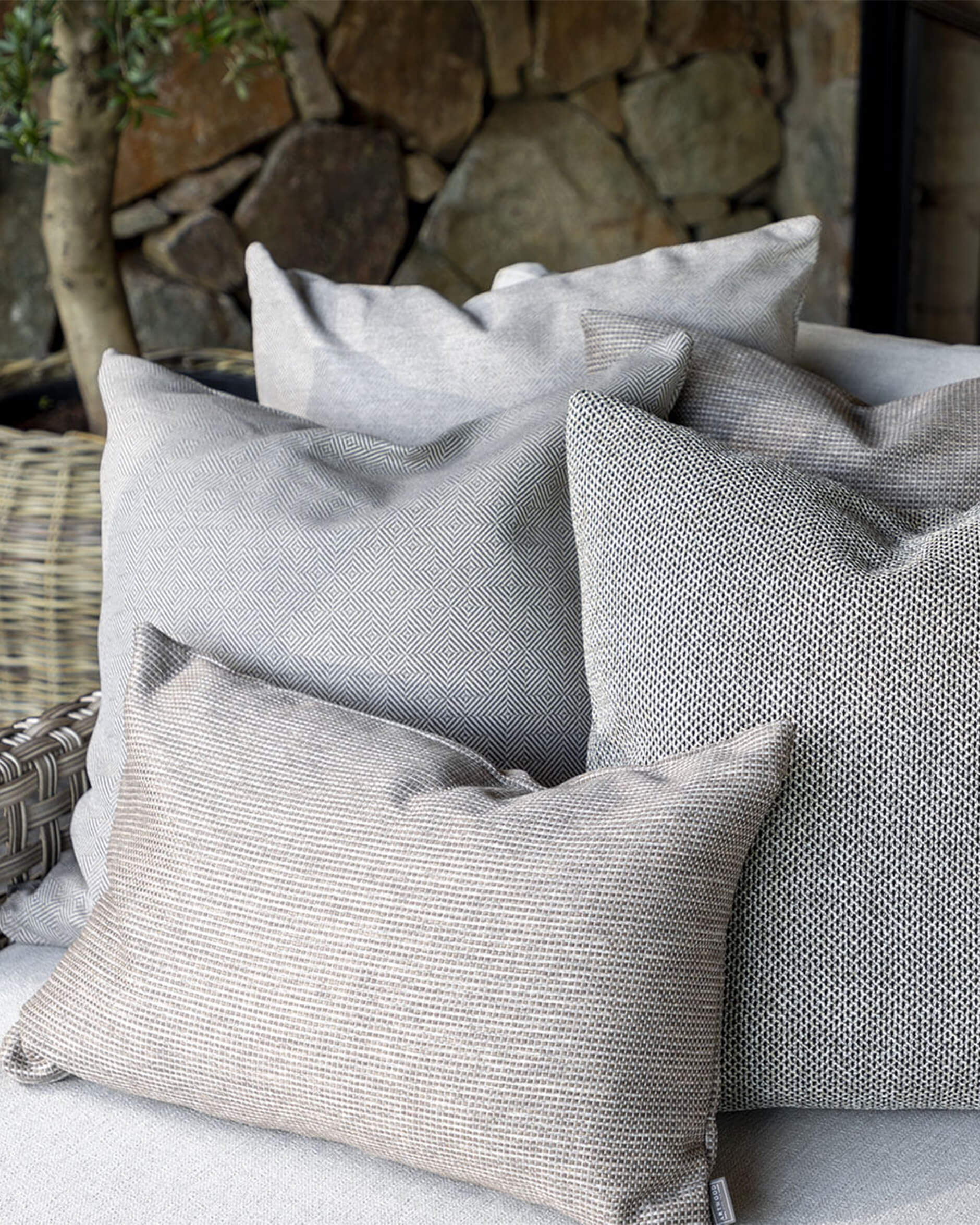 Montpellier Check kuddfodral taupe