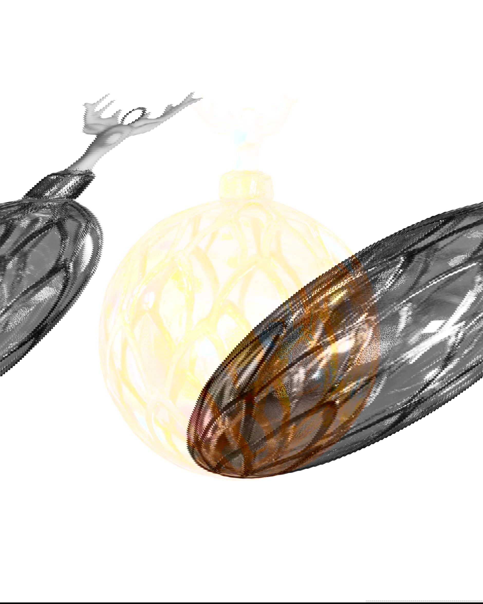 Ivory Deer kerstbal goud 10 cm