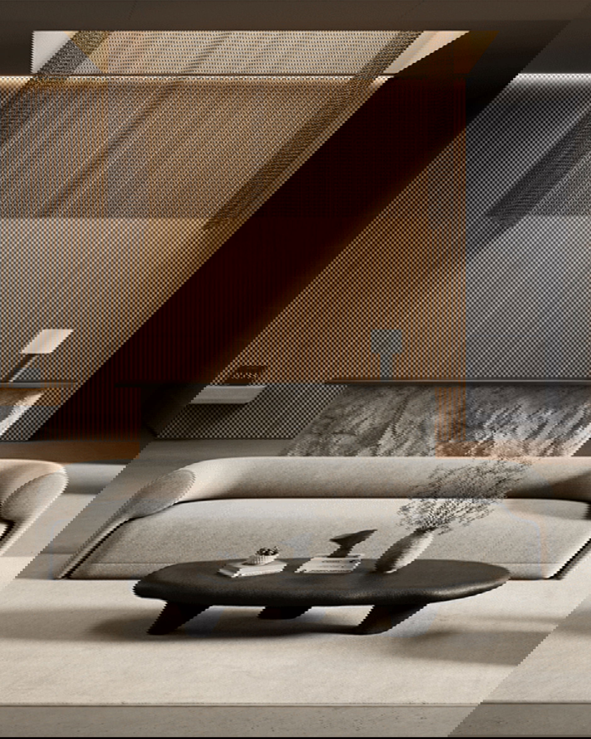 Lobby rug with edging off-white