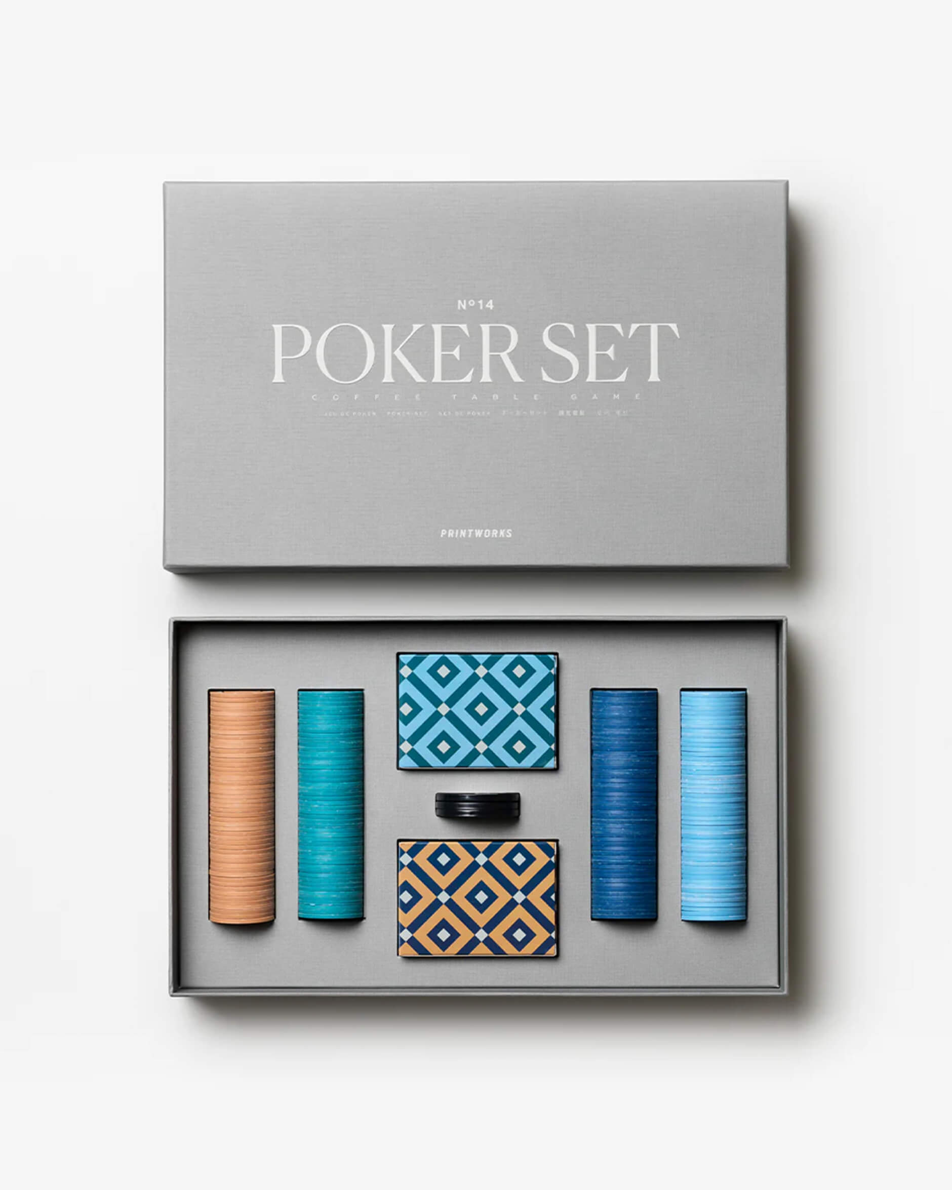 Classic poker set grå