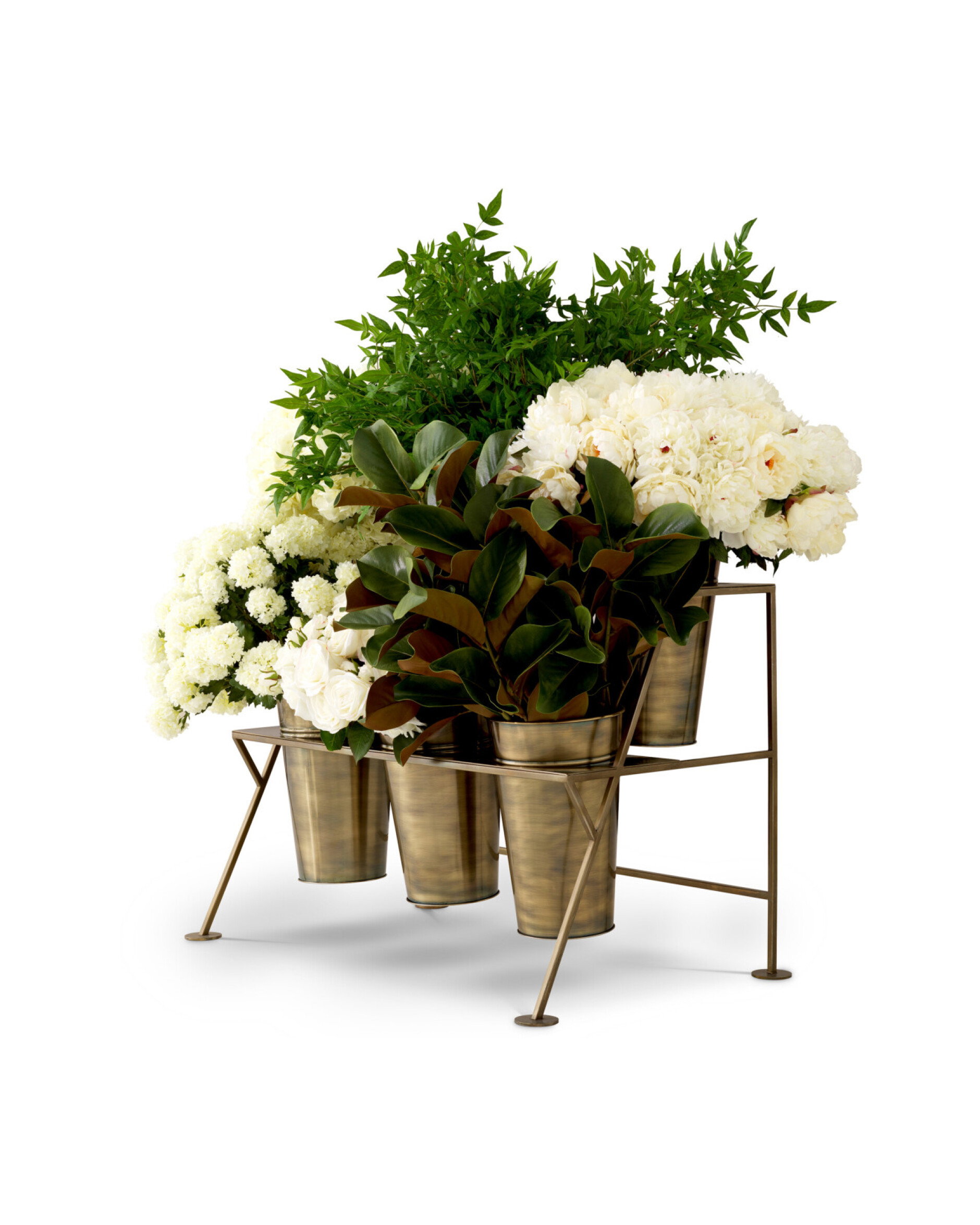 Maison des Fleurs flower stand antique brass