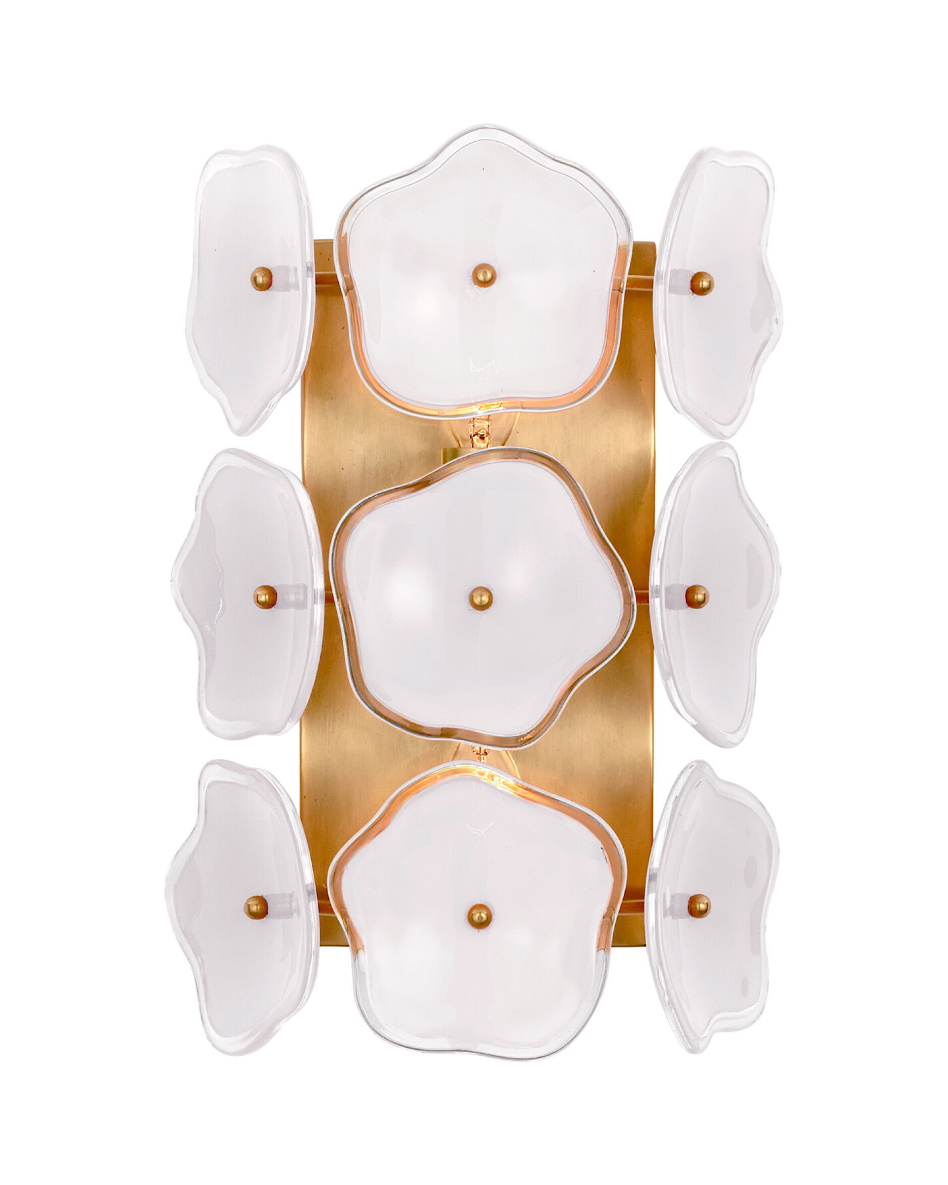 Leighton Small Sconce Soft Brass/Cream Tinted Glass