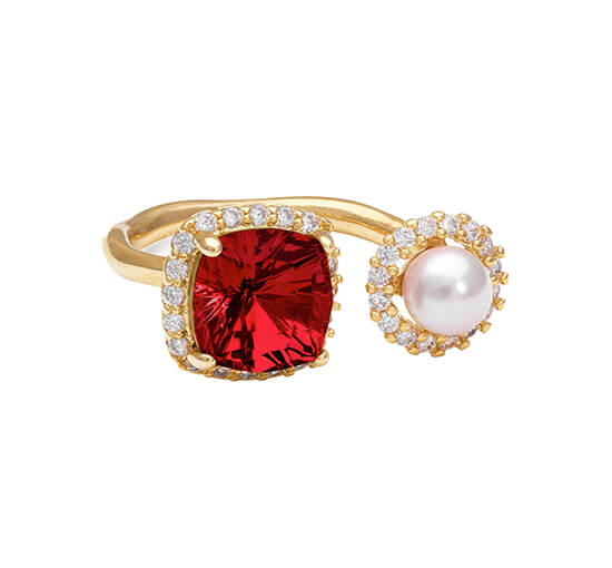 Colette ring scarlet red