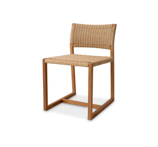 null - Griffin Dining Chair Natural Teak Black Weave