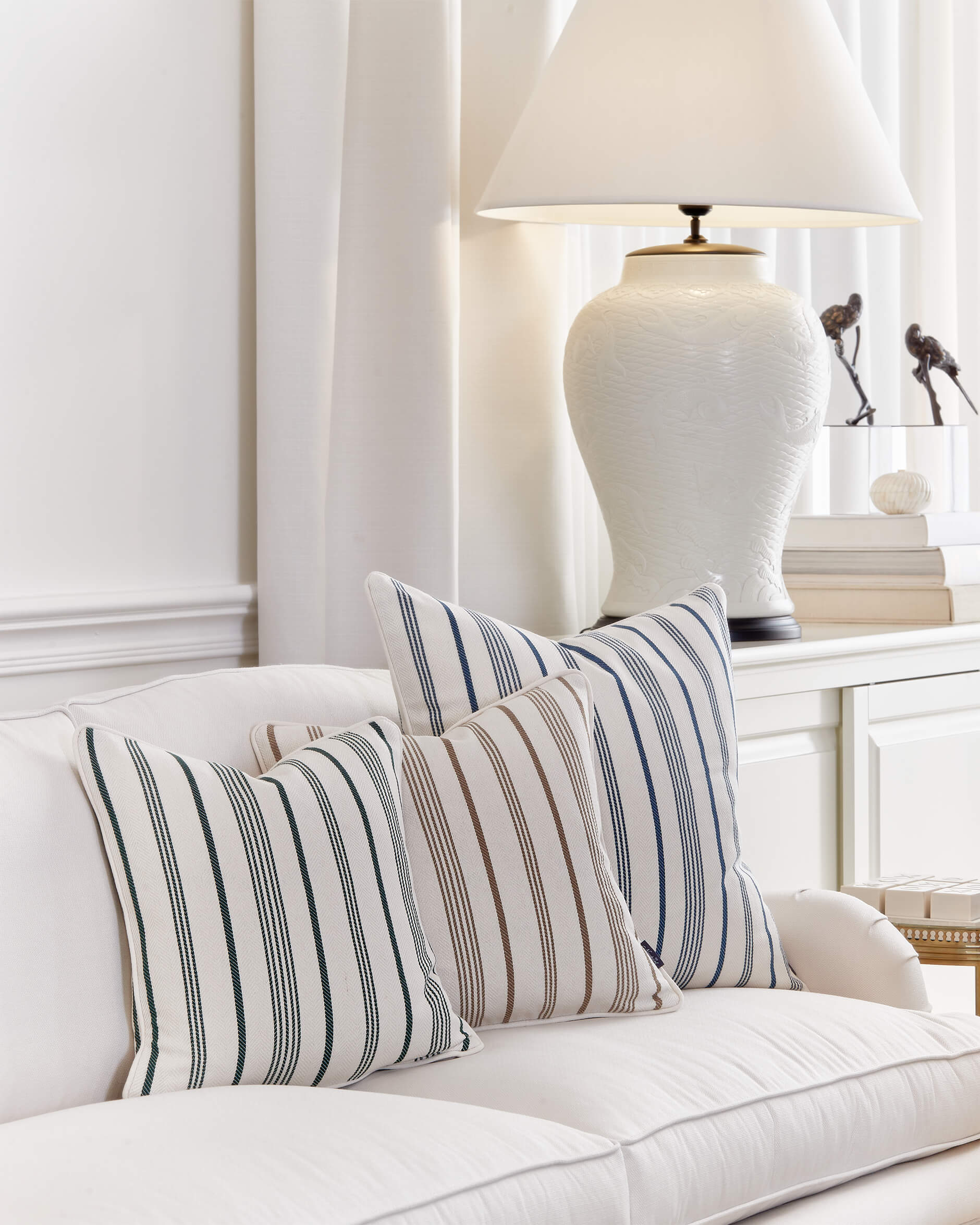 Glenda kuddfodral blå/vit