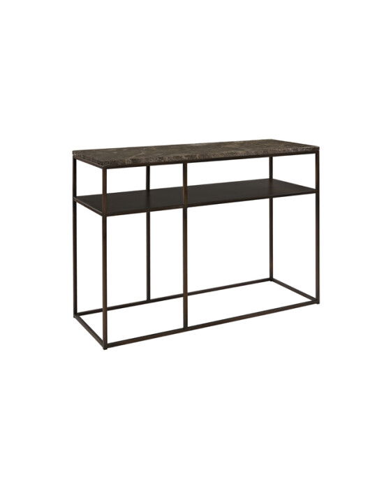 Scala Marble Console Table Dark Brown / Bronze