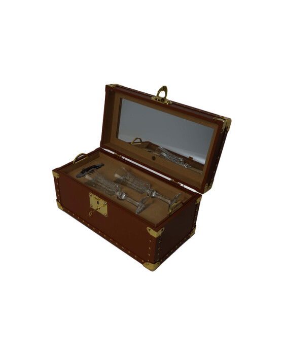 Vinglas f&ouml;rvaringsl&aring;da brun