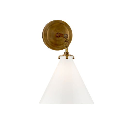 null - Katie Conical Sconce Bronze/White Glass S