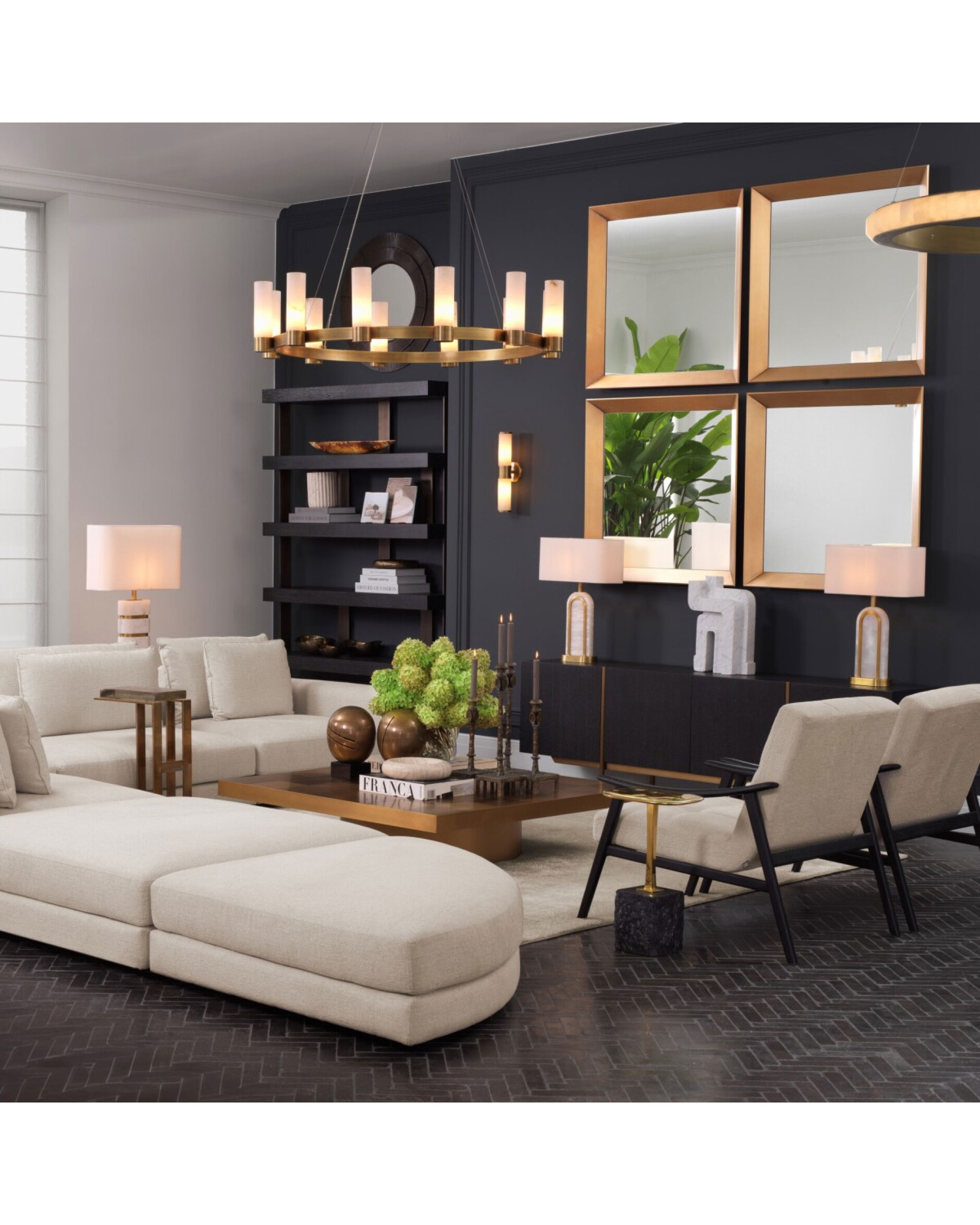 Kayan sidobord polerad mässing