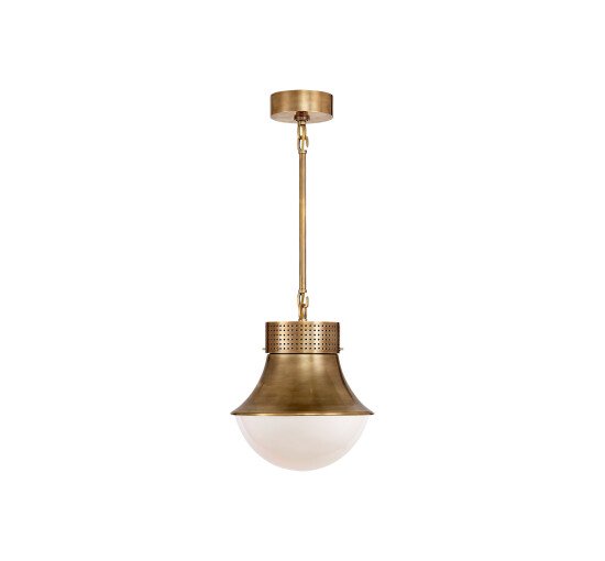 Antique-Burnished Brass - Precision Small Pendant Polished Nickel