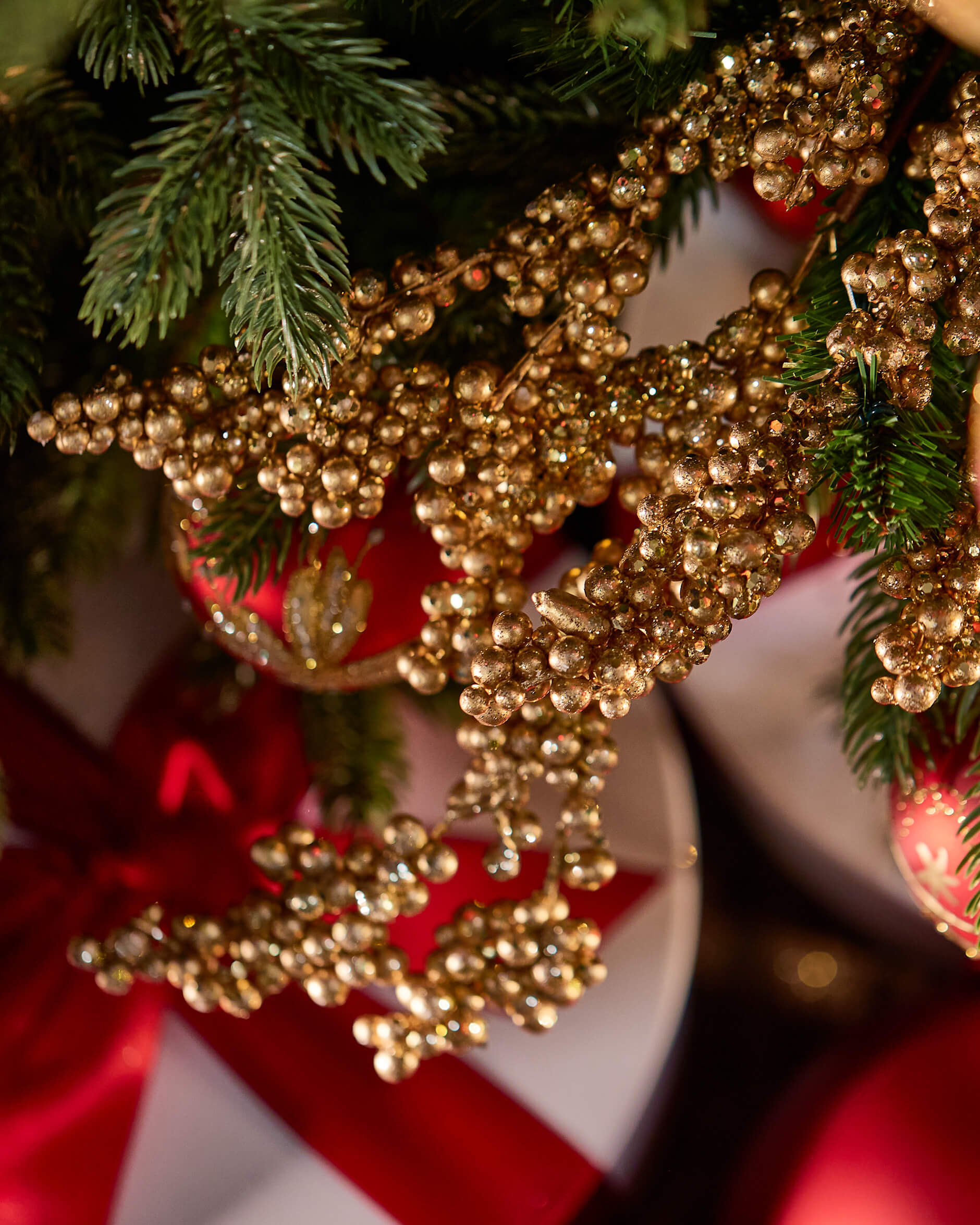 Hazel kvist juldekoration guld