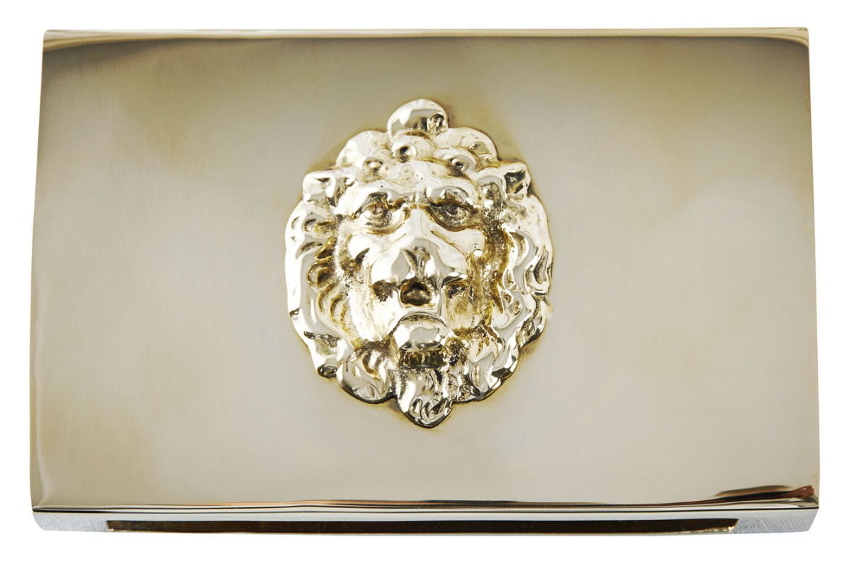 Tändsticksaskfodral Lejon Mässing