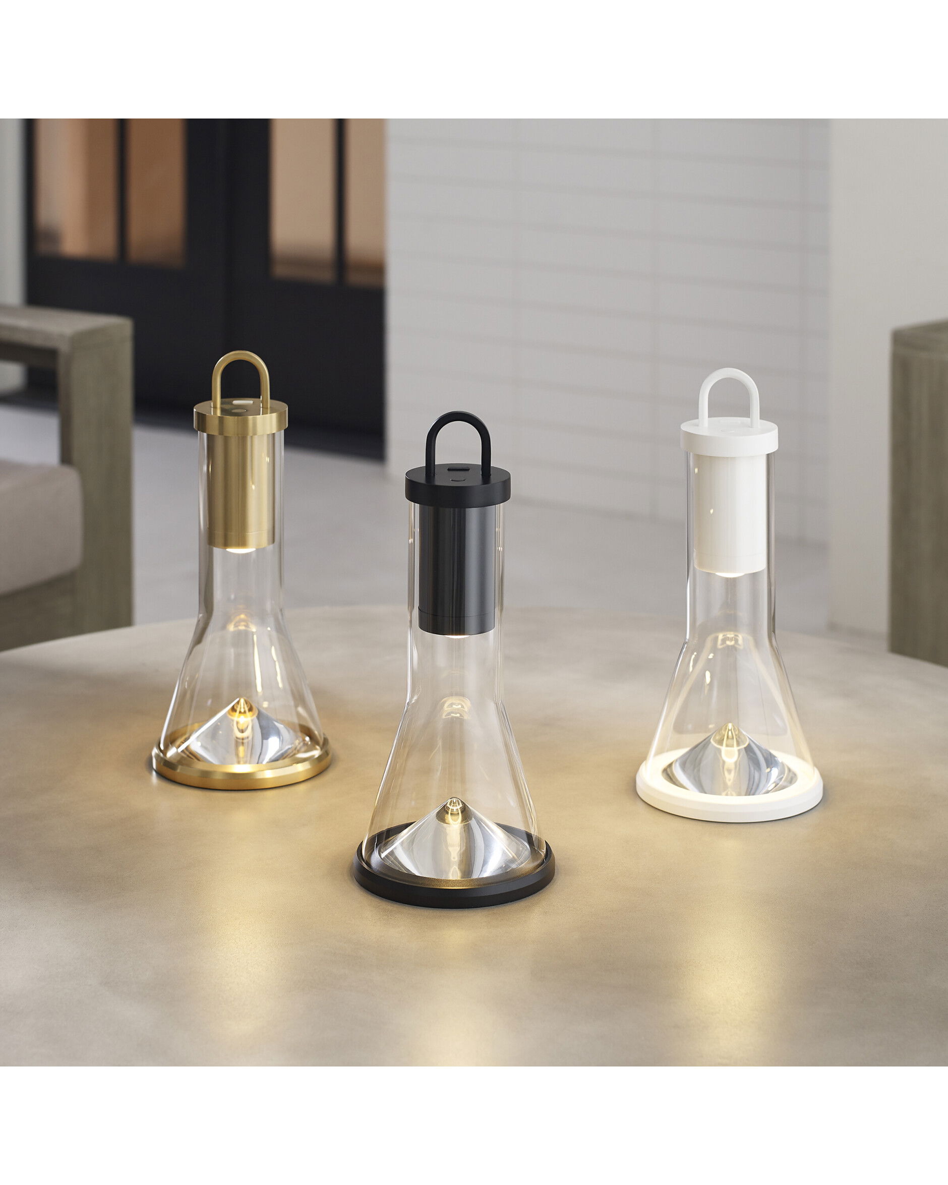 Kandella bordslampa uppladdningsbar vit