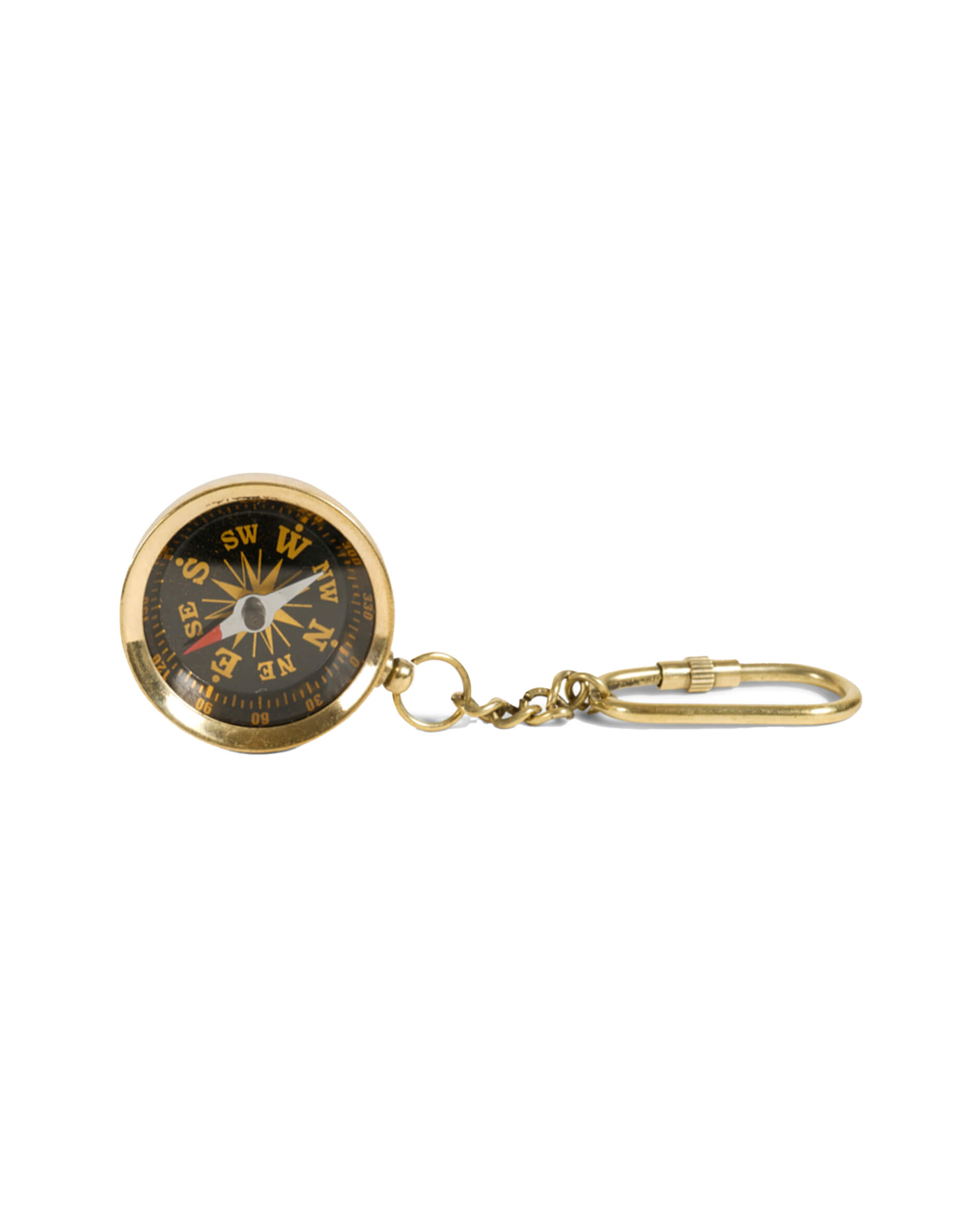 Compass Keychain Brass
