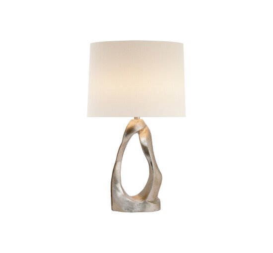 Burnished Silver Leaf - Cannes Table Lamp Clear Glass