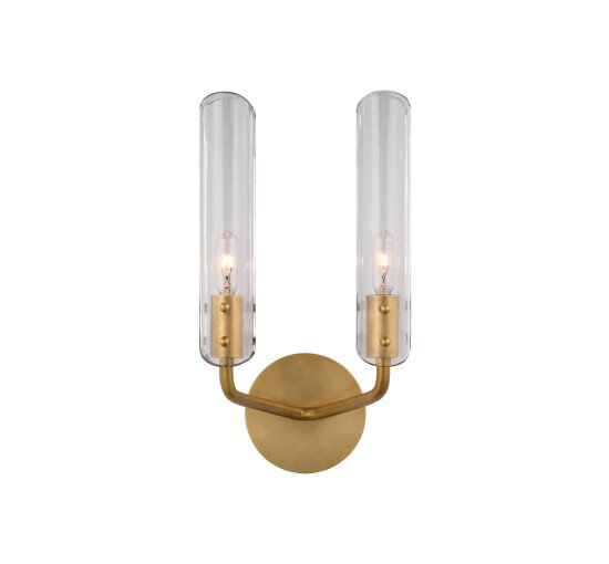 Antique Brass - Casoria 14" Double Sconce Polished Nickel