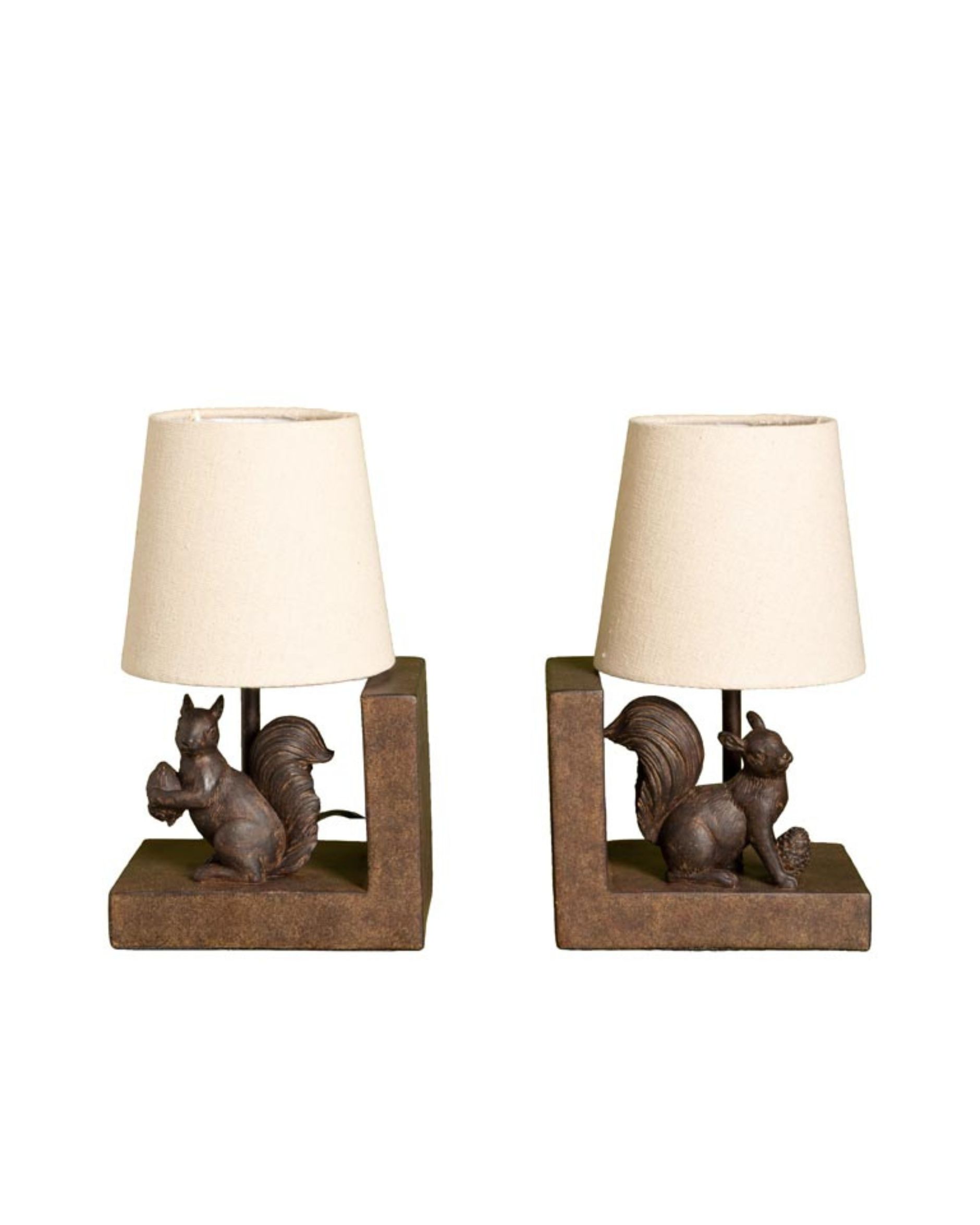 Harland bookends with squirrels