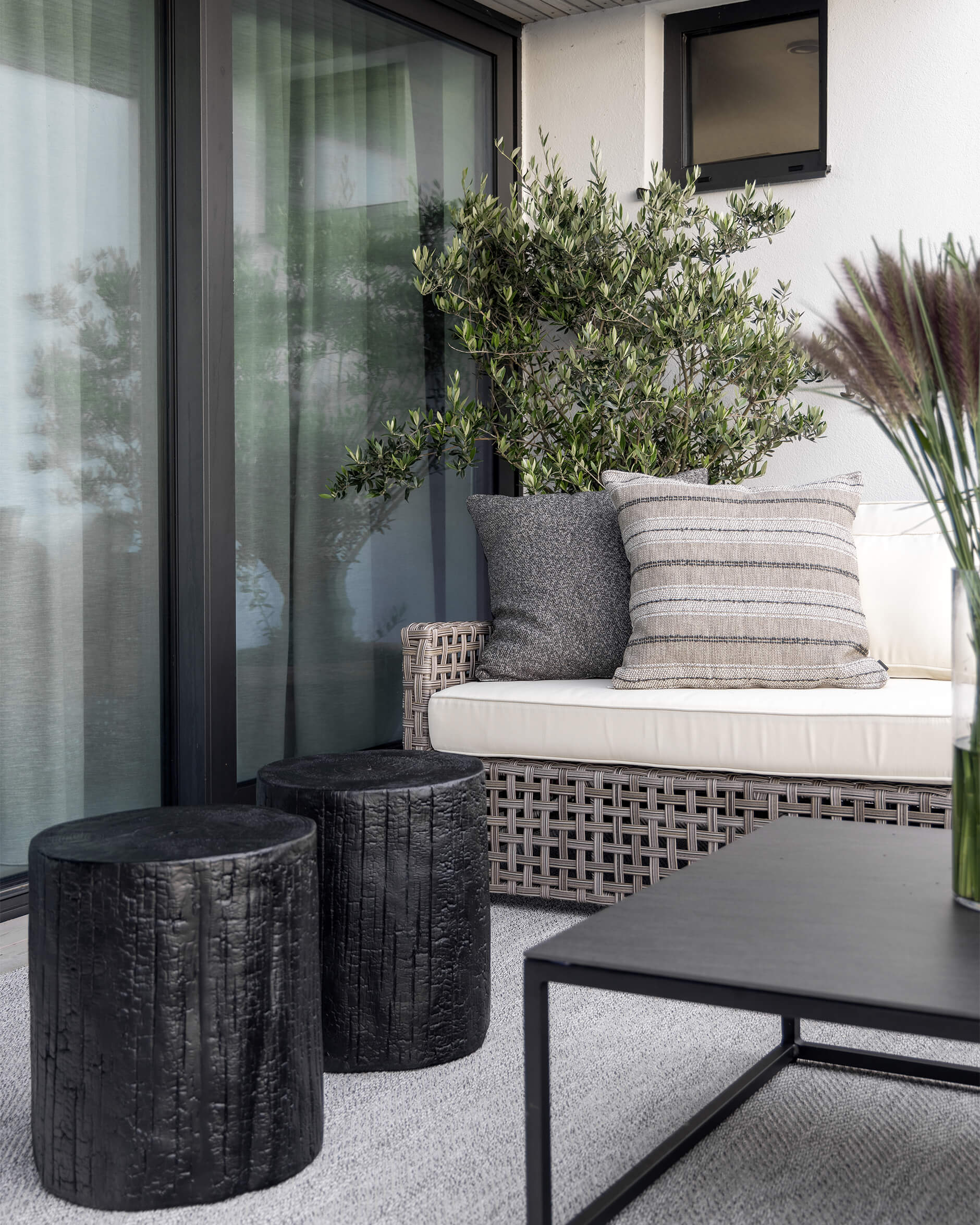 Nomad multi stripe kuddfodral linne