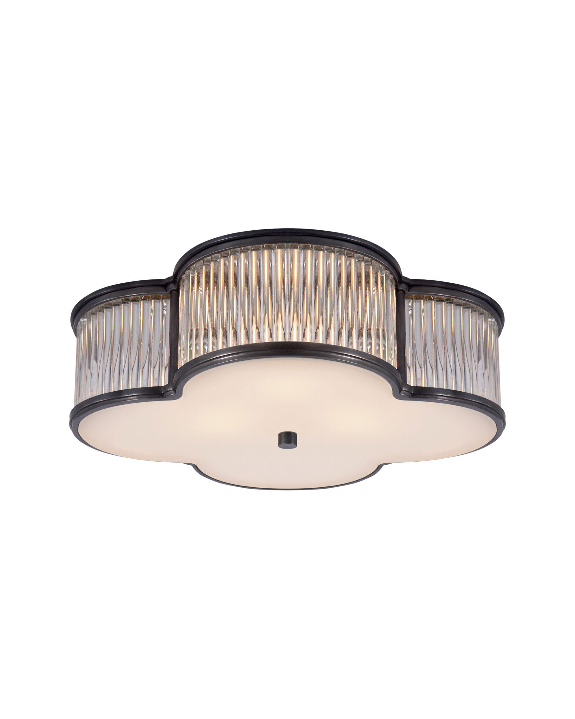 Basil 17" Flush Mount Gun Metal/Clear Rods