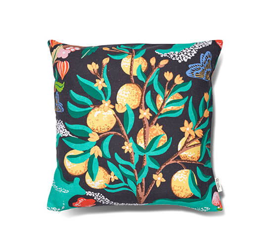 Svart - Botanical Orange putetrekk hvit