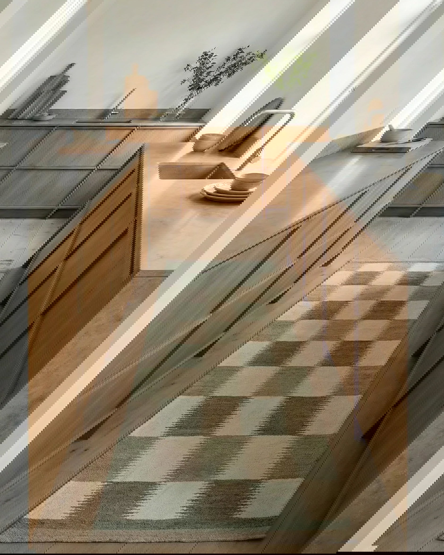 Tagel runner rug, green