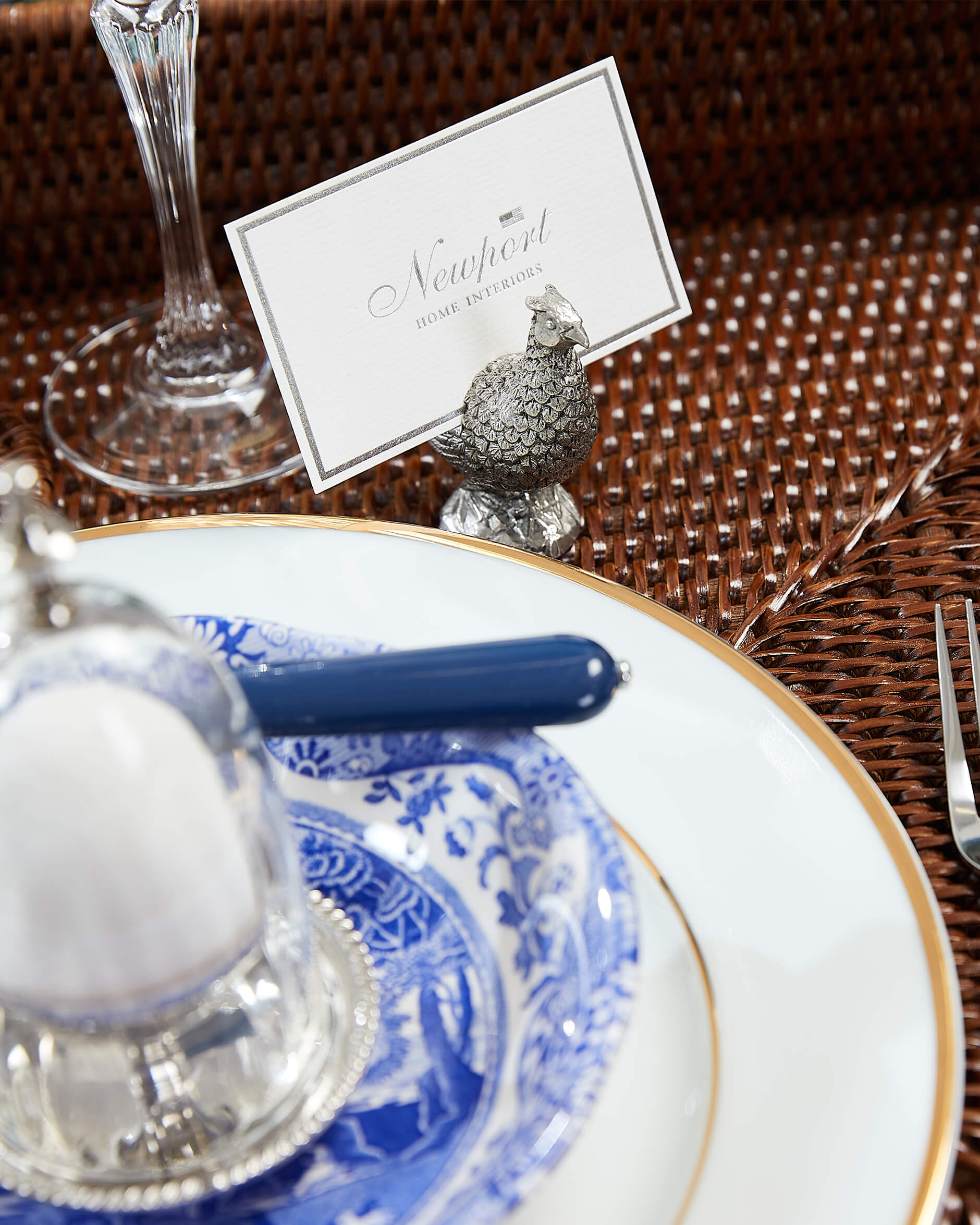 Fasan placeringskortshållare tenn